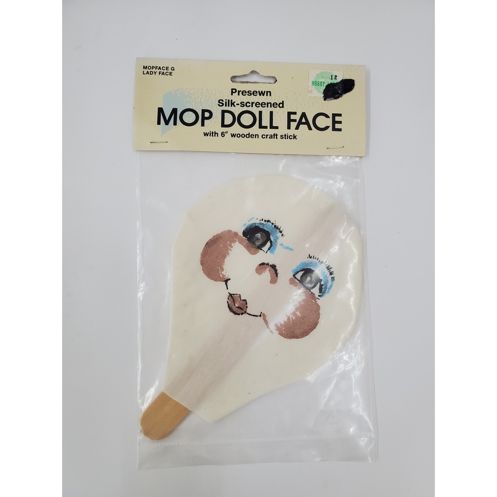 Vintage Wangs International Mop Doll Face Lady Face Silk Screened Craft Supply